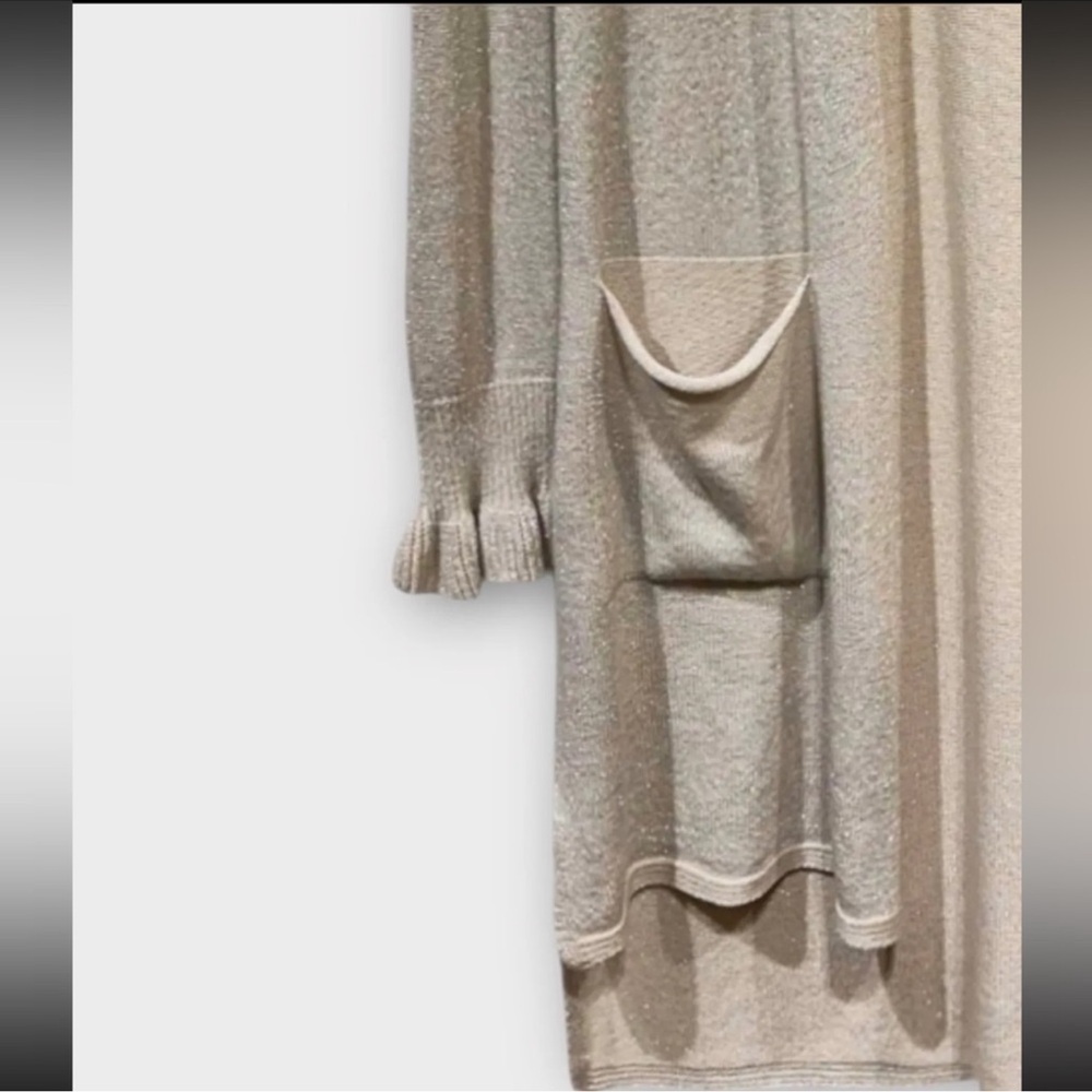 Made In Italy- Beige/ Cream  Open Front Cardigan with pockets! - Picture 4 of 4
